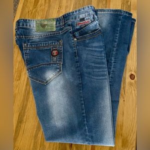 Men’s Giorgio Armani Jeans 38x31 Straight Leg Blue Denim Distressed